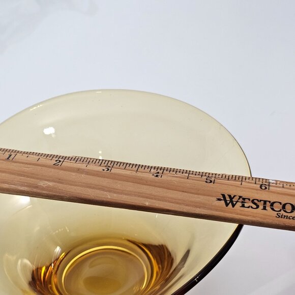 Viking Art Glass Epic Bowl 6" amber yellow lipped MCM vtg art deco - Picture 6 of 8